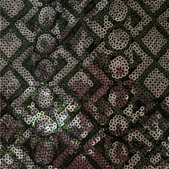 NWOT Banana Republic sz4P Gold and green sequin skirt with brown lining - Picture 5 of 7